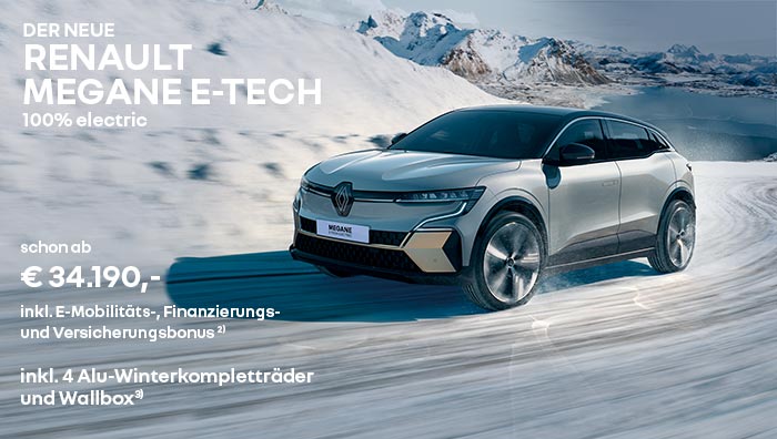 Futuristisches Auto in Schneelandschaft